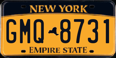 NY license plate GMQ8731