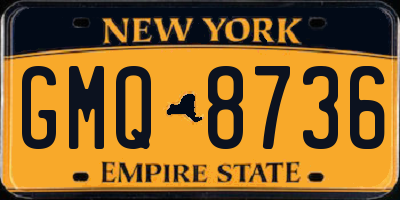 NY license plate GMQ8736