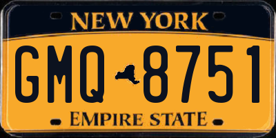 NY license plate GMQ8751