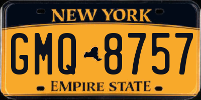 NY license plate GMQ8757