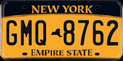 NY license plate GMQ8762