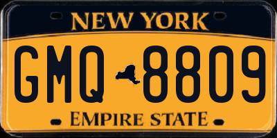 NY license plate GMQ8809