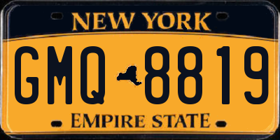 NY license plate GMQ8819