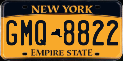 NY license plate GMQ8822