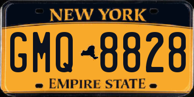 NY license plate GMQ8828