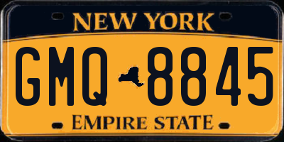 NY license plate GMQ8845
