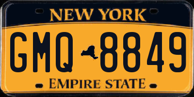 NY license plate GMQ8849