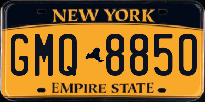NY license plate GMQ8850