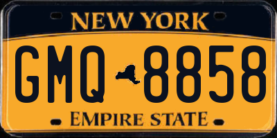 NY license plate GMQ8858