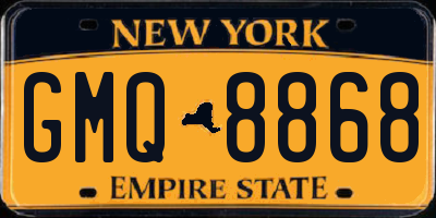 NY license plate GMQ8868