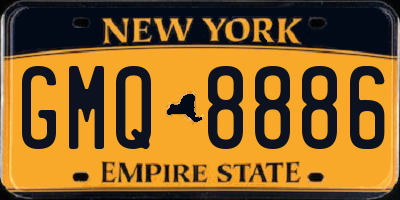 NY license plate GMQ8886