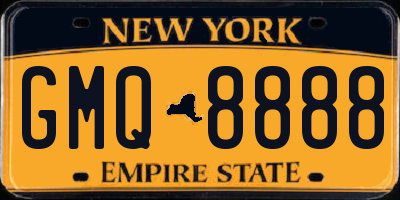 NY license plate GMQ8888