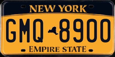 NY license plate GMQ8900