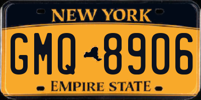 NY license plate GMQ8906