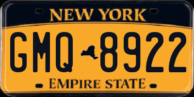 NY license plate GMQ8922