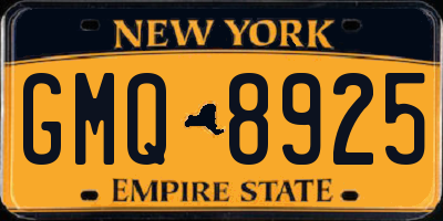 NY license plate GMQ8925