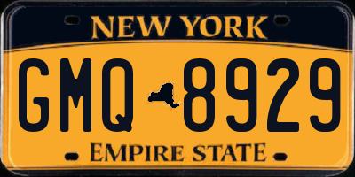 NY license plate GMQ8929