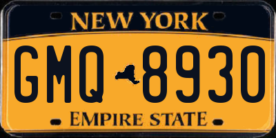 NY license plate GMQ8930