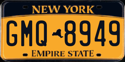 NY license plate GMQ8949