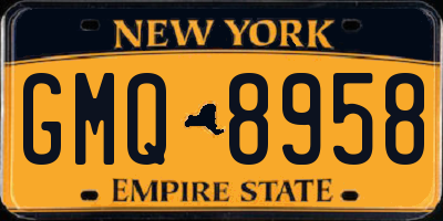 NY license plate GMQ8958