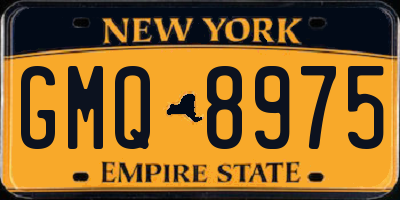 NY license plate GMQ8975