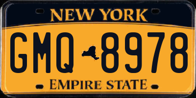 NY license plate GMQ8978
