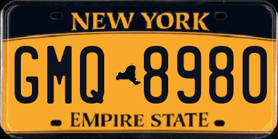 NY license plate GMQ8980