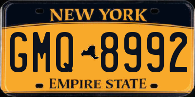 NY license plate GMQ8992