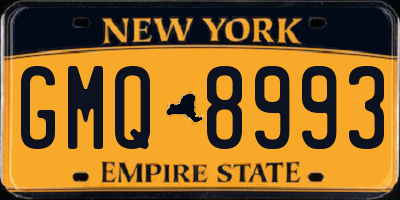 NY license plate GMQ8993