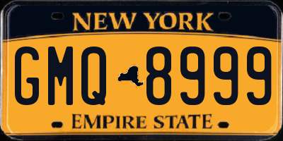 NY license plate GMQ8999
