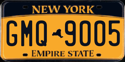 NY license plate GMQ9005