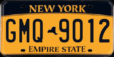 NY license plate GMQ9012
