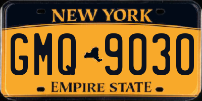 NY license plate GMQ9030
