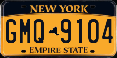 NY license plate GMQ9104