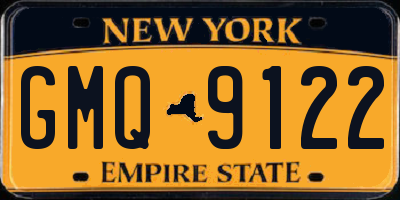 NY license plate GMQ9122