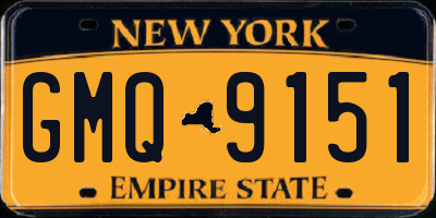 NY license plate GMQ9151