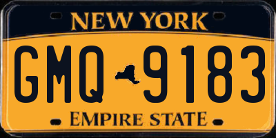 NY license plate GMQ9183