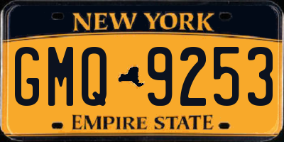 NY license plate GMQ9253