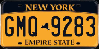 NY license plate GMQ9283