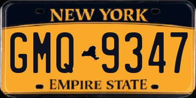 NY license plate GMQ9347