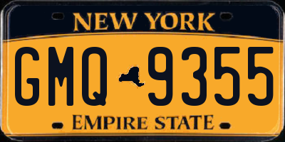 NY license plate GMQ9355