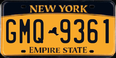 NY license plate GMQ9361