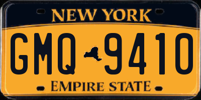 NY license plate GMQ9410