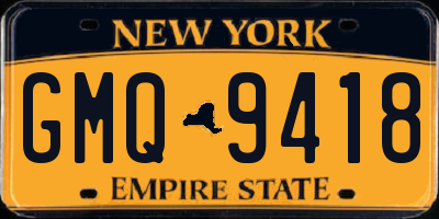 NY license plate GMQ9418