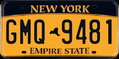 NY license plate GMQ9481