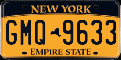 NY license plate GMQ9633