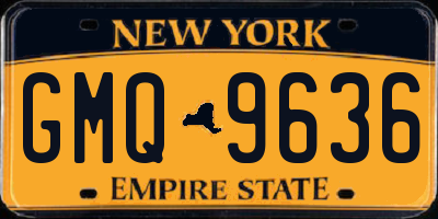 NY license plate GMQ9636