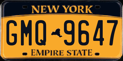 NY license plate GMQ9647
