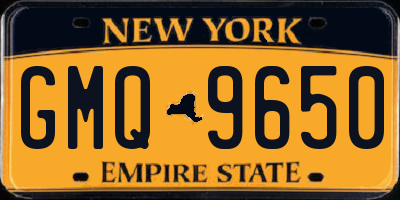 NY license plate GMQ9650