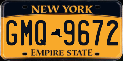 NY license plate GMQ9672